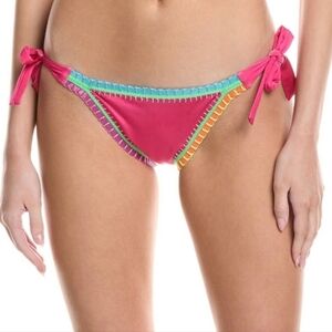PQ Swim Solange Ferrarini Crochet Trim Full Bikini Bottom, SMALL